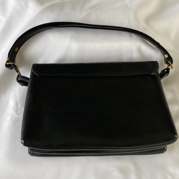 Meeker Leather Purse Black Hand Tooled Vintage - Picture 7 of 10